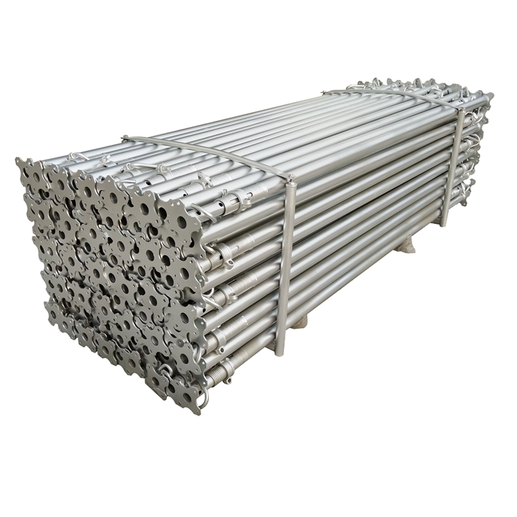 Galvanized steel prop with steel bracket packaging to protect the product from damage during movement